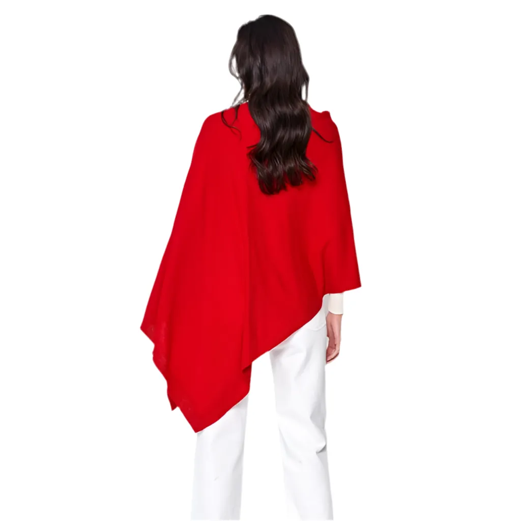 Women’s Pure Cashmere Red Oversized Julian Poncho