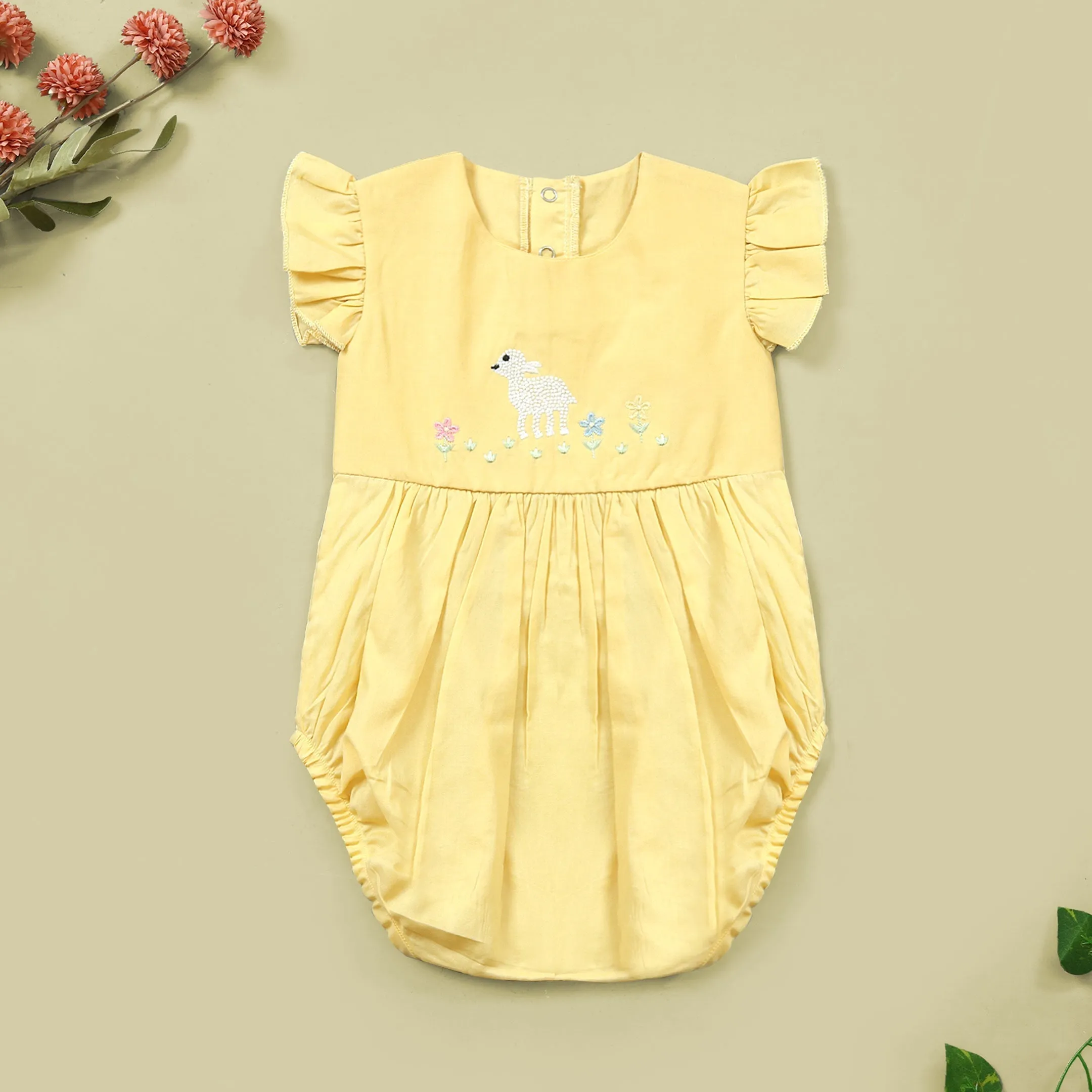 Yellow Daisy Baby Summer Romper
