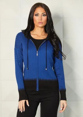 Zip Hoodie Rib Cardigan